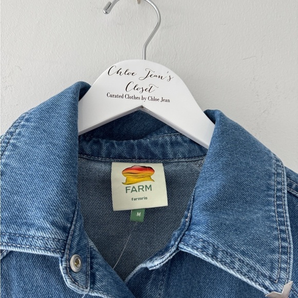 FARM RIO Denim Puff Sleeve Shirt M - Picture 5 of 8